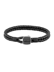BOSS Black Gents Seal Braided Leather Bracelet - Image 1 of 3