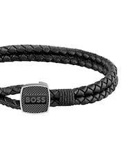 BOSS Black Gents Seal Braided Leather Bracelet - Image 2 of 3