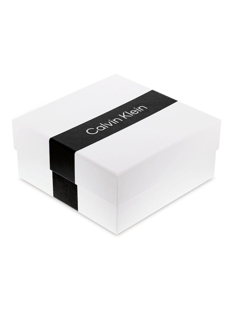 Calvin Klein Brown Braided Leather Bracelet With Multi-faceted Magnetic Closure - Image 3 of 3 Calvin Klein Brown Braided Leather Bracelet With Multi-faceted Magnetic Closure - Image 3 of 3
