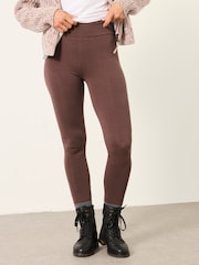 FatFace Meribel Chocolate Brown High Rise Leggings - Image 1 of 6