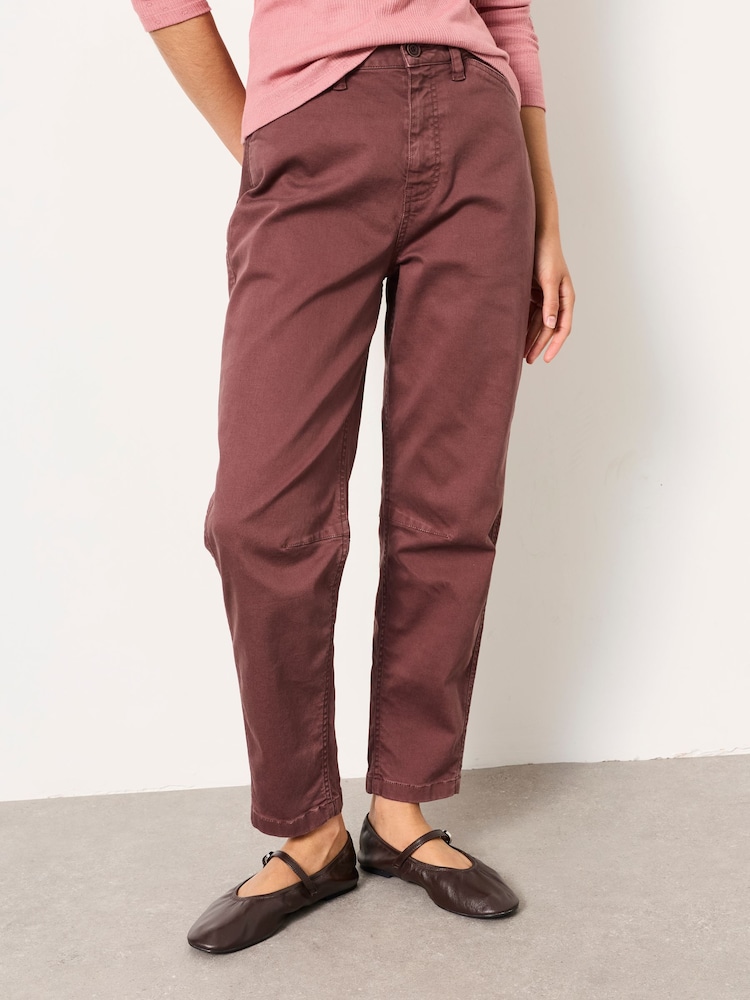 FatFace Bella Plum Purple Chino Tapered Trousers - Image 1 of 5 FatFace Bella Plum Purple Chino Tapered Trousers - Image 1 of 5