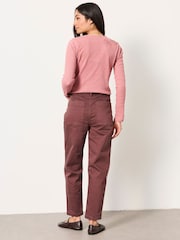 FatFace Bella Plum Purple Chino Tapered Trousers - Image 2 of 5