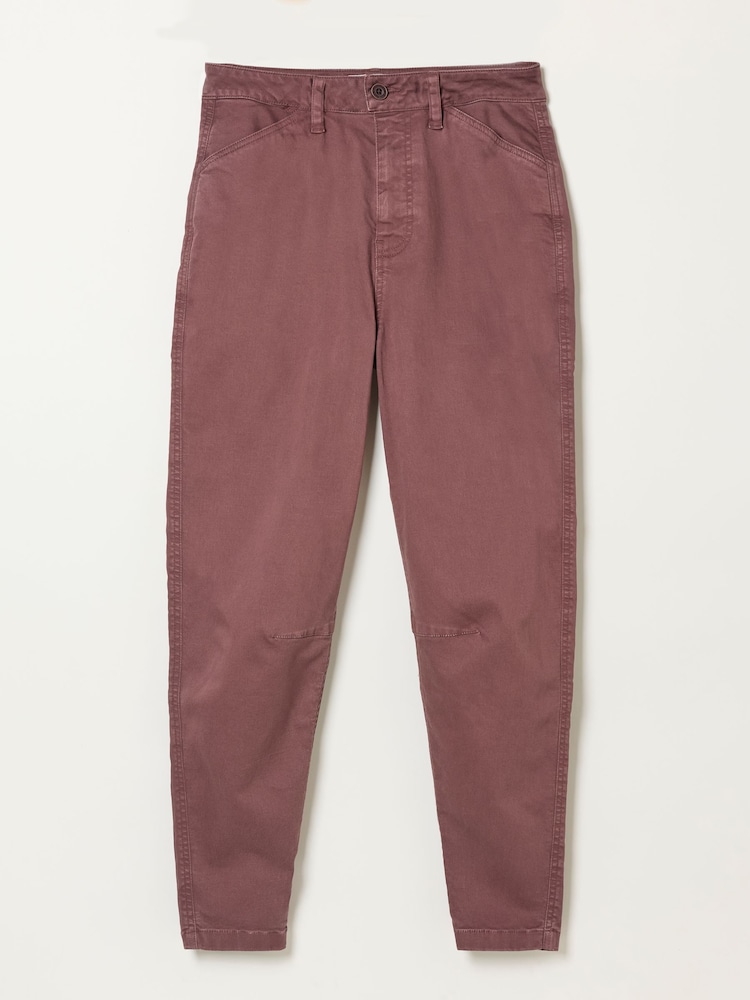 FatFace Bella Plum Purple Chino Tapered Trousers - Image 5 of 5 FatFace Bella Plum Purple Chino Tapered Trousers - Image 5 of 5