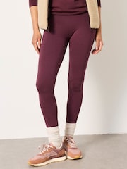 FatFace Meribel Plum Purple High Rise Leggings - Image 1 of 6