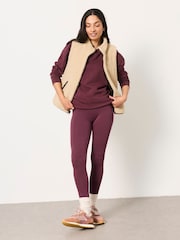 FatFace Meribel Plum Purple High Rise Leggings - Image 4 of 6