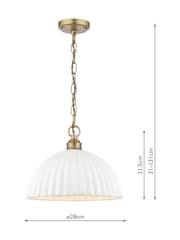 Laura Ashley Brass Durford 1 Large Matt Antique Light Pendant - Image 4 of 6