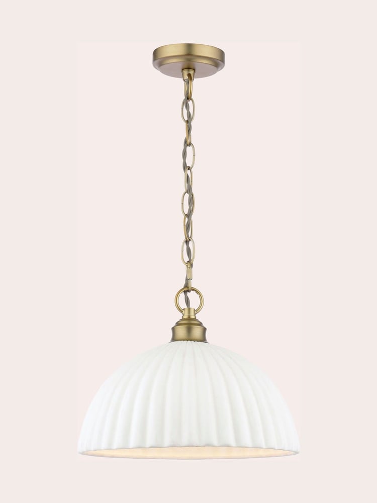 Laura Ashley Brass Durford 1 Large Matt Antique Light Pendant - Image 6 of 6
