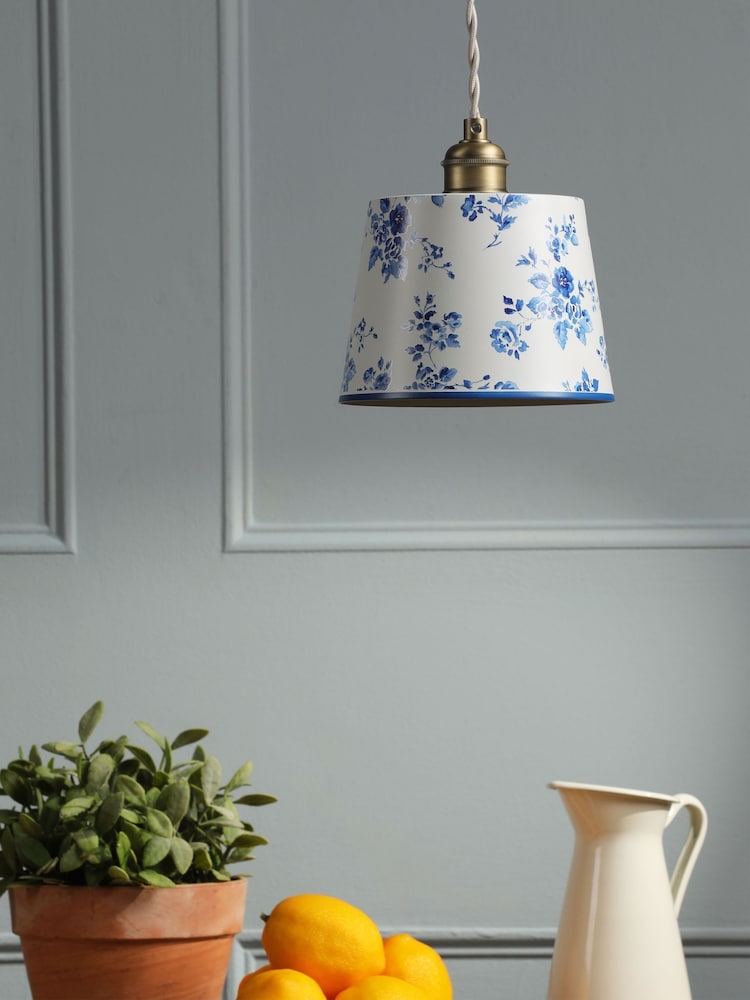 Laura Ashley Blue China Rose 1 Light Pendant - Image 2 of 6