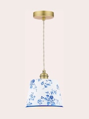 Laura Ashley Blue China Rose 1 Light Pendant - Image 3 of 6
