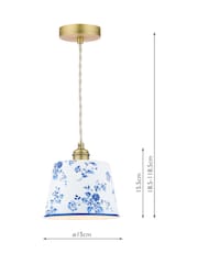 Laura Ashley Blue China Rose 1 Light Pendant - Image 6 of 6