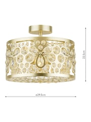 Laura Ashley Champagne Tilbrook  3 Light Flush Ceiling Light - Image 4 of 6
