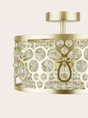 Laura Ashley Champagne Tilbrook  3 Light Flush Ceiling Light - Image 5 of 6