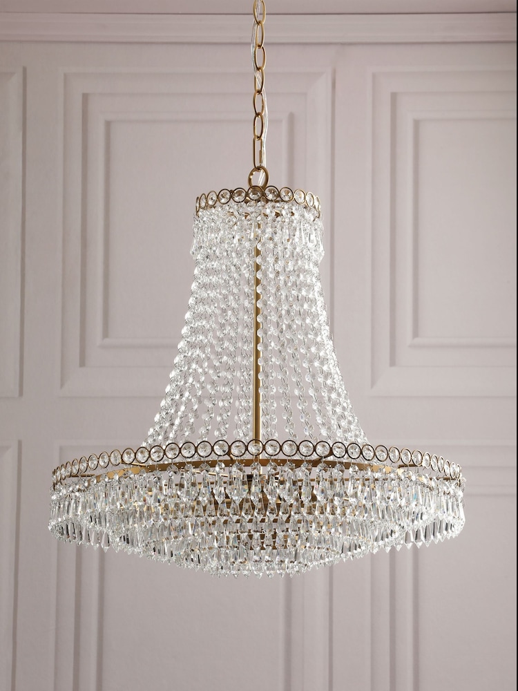 Laura Ashley Brass Enid Grande Matt Antique 5 Light Chandelier - Image 2 of 5