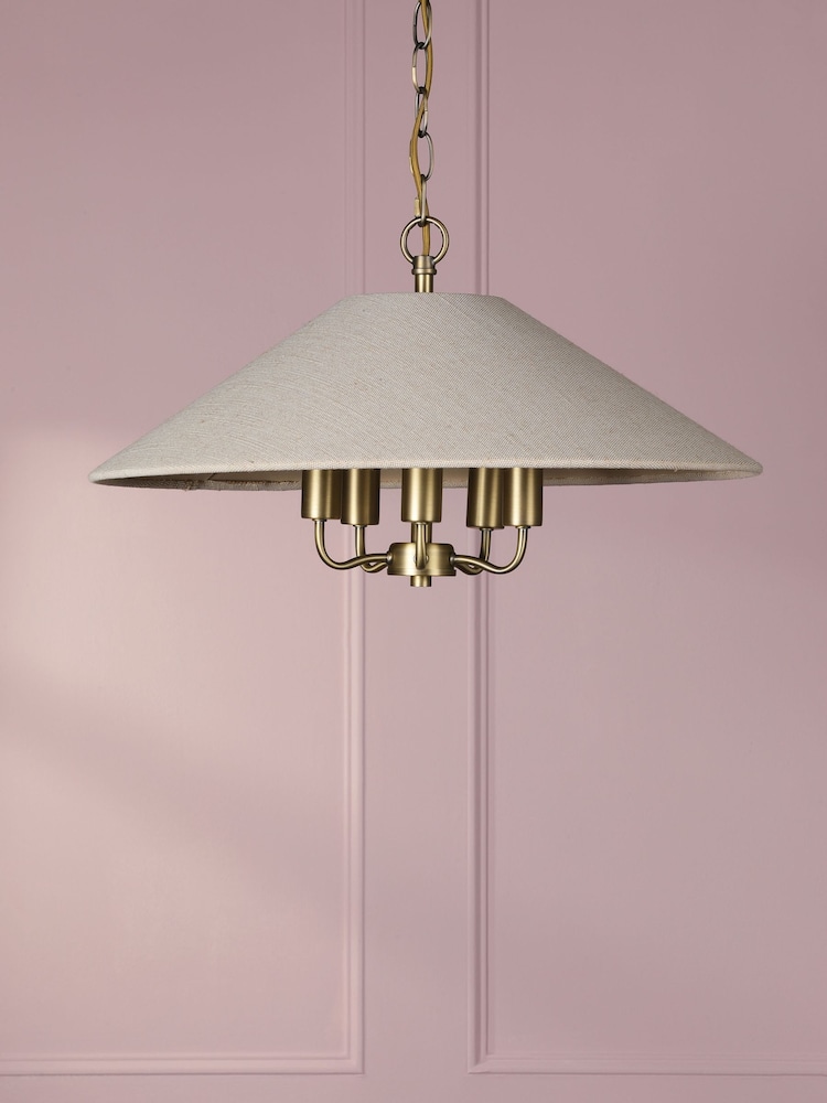 Laura Ashley Brass Harland 5 Light Pendant Matt Antique - Image 2 of 6