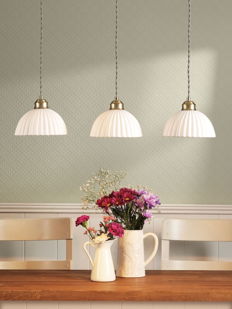 Laura Ashley Antique Brass Durford 3 Light Pendant - Image 1 of 6