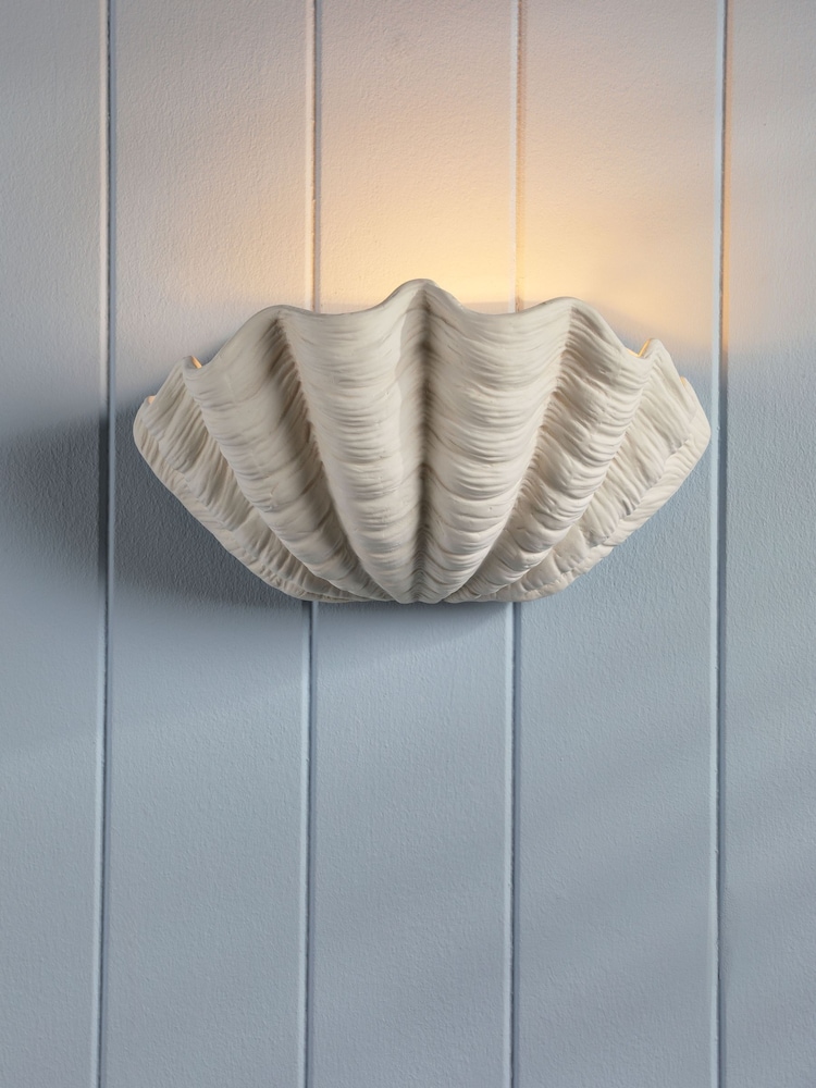 Laura Ashley White Shell Wall Light - Image 1 of 6 Laura Ashley White Shell Wall Light - Image 1 of 6