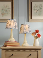 Laura Ashley 2 Pack Cream Adwick Table Lamp - Image 1 of 6