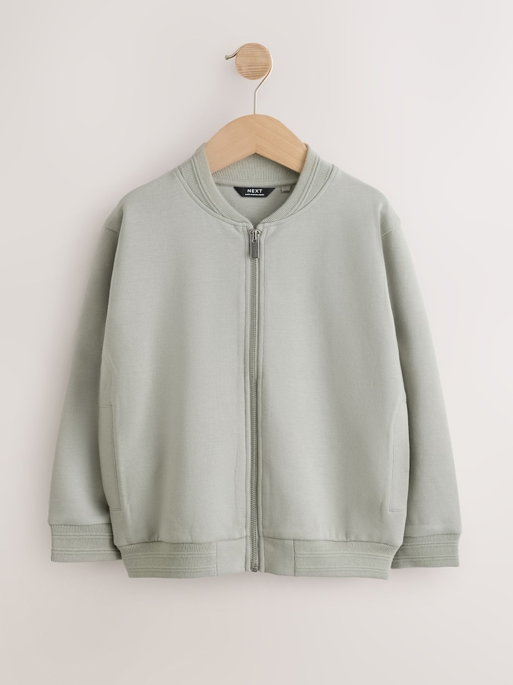 Punto Interlock verde suave - Chaqueta bomber de vestir (3-16años) - Imagen 1 de 5 Punto Interlock verde suave - Chaqueta bomber de vestir (3-16años) - Imagen 1 de 5