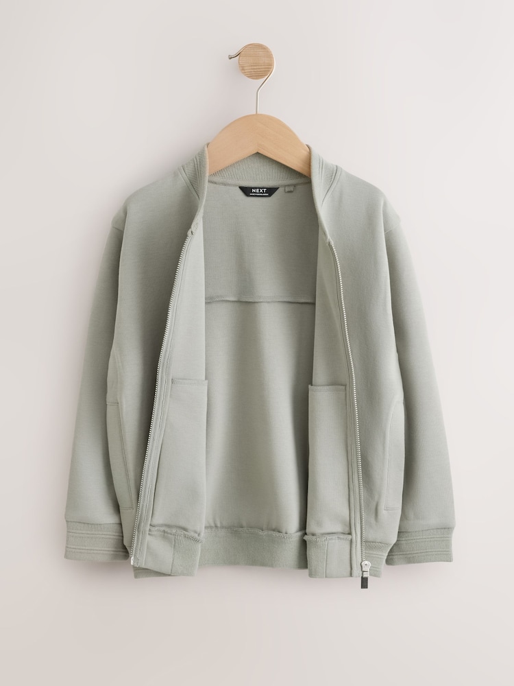 Punto Interlock verde suave - Chaqueta bomber de vestir (3-16años) - Imagen 2 de 5 Punto Interlock verde suave - Chaqueta bomber de vestir (3-16años) - Imagen 2 de 5