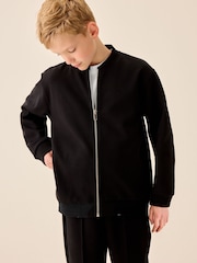 Czarny z tkaniny interlock - Elegancka kurtka bomberka (3–16 lat) - Obraz 5 z 11