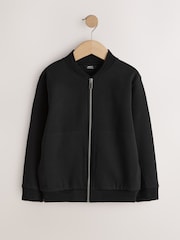 Czarny z tkaniny interlock - Elegancka kurtka bomberka (3–16 lat) - Obraz 7 z 11