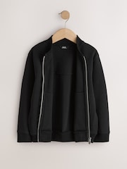 Czarny z tkaniny interlock - Elegancka kurtka bomberka (3–16 lat) - Obraz 9 z 11