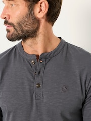FatFace Henley Washed Black Long Sleeve Woodside - Image 3 of 6