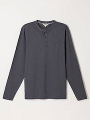 FatFace Henley Washed Black Long Sleeve Woodside - Image 6 of 6