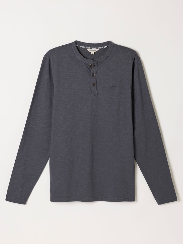 FatFace Henley Washed Black Long Sleeve Woodside - Image 6 of 6 FatFace Henley Washed Black Long Sleeve Woodside - Image 6 of 6