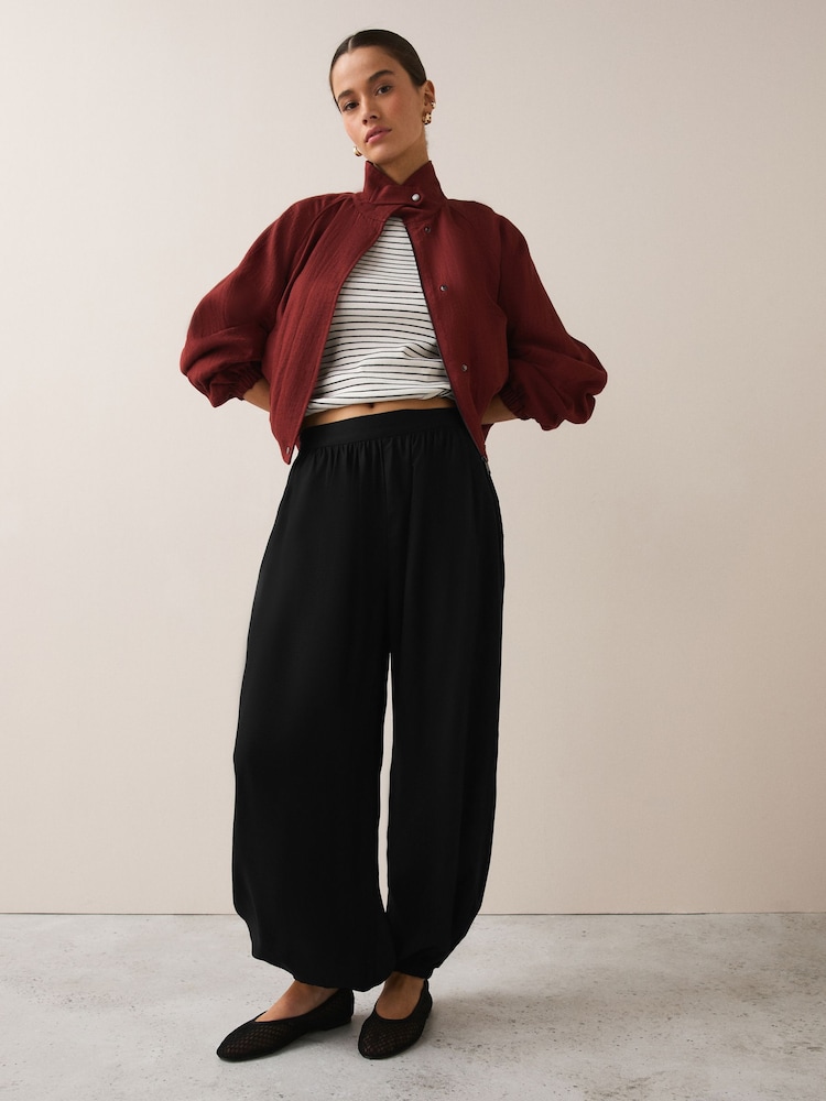 White/Black Balloon Trousers With Linen 2 Pack - Image 1 of 11