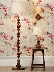 Laura Ashley Brown Millbrook Dark Stained Wooden Floor Lamp Base - Image 1 of 6