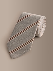 Grey Signature Silk Italian Stripe Tie - Image 1 of 3
