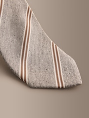 Grey Signature Silk Italian Stripe Tie - Image 2 of 3
