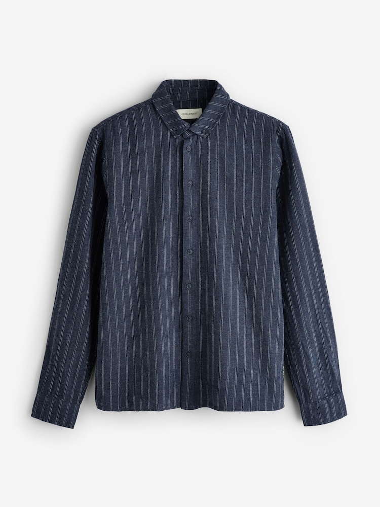 Blend Blue Striped Long Sleeve Shirt - Image 1 of 1 Blend Blue Striped Long Sleeve Shirt - Image 1 of 1