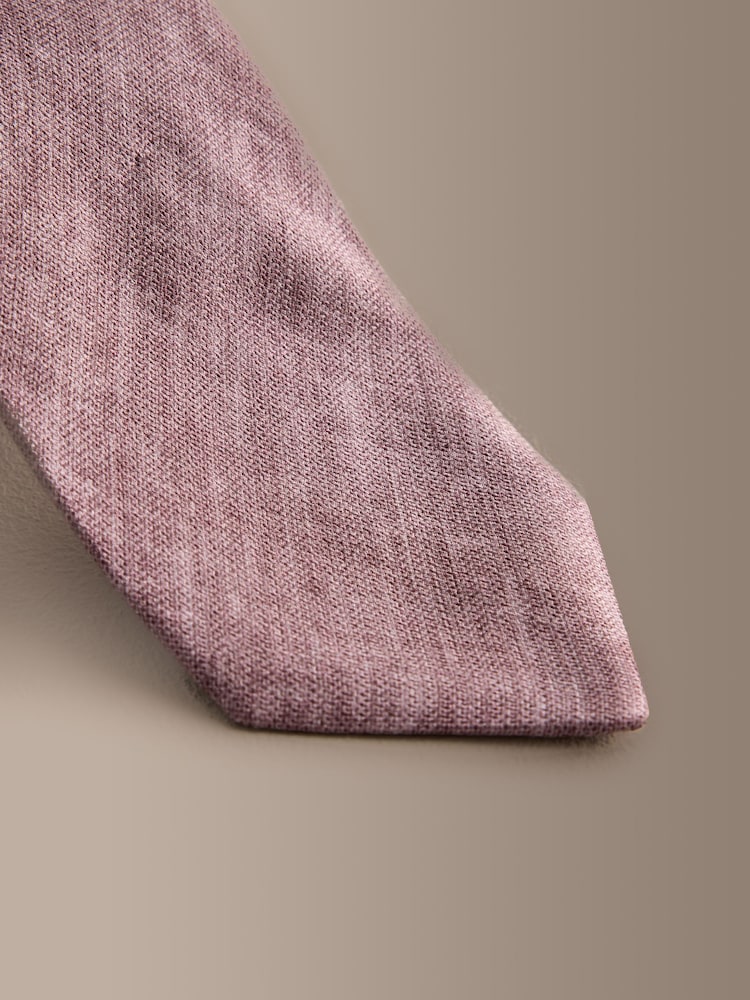 Morado - Juego de corbata y pañuelo de bolsillo de seda de Signature - Imagen 2 de 4