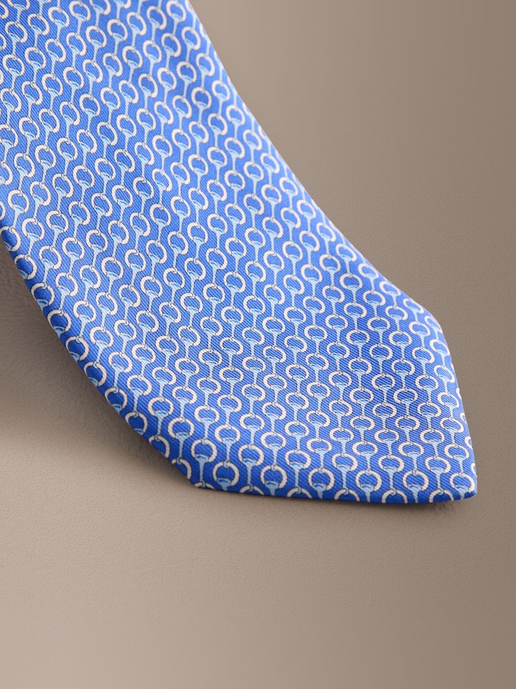 Blue Signature Italian Silk Design Tie - Image 2 of 3