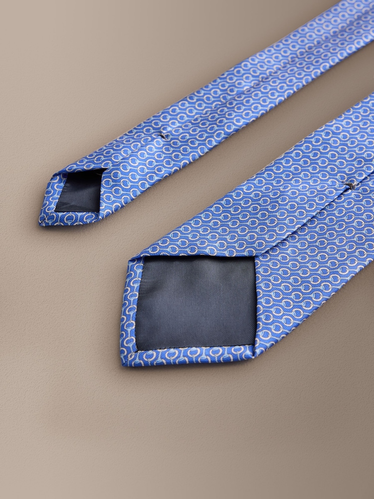 Blue Signature Italian Silk Design Tie - Image 3 of 3