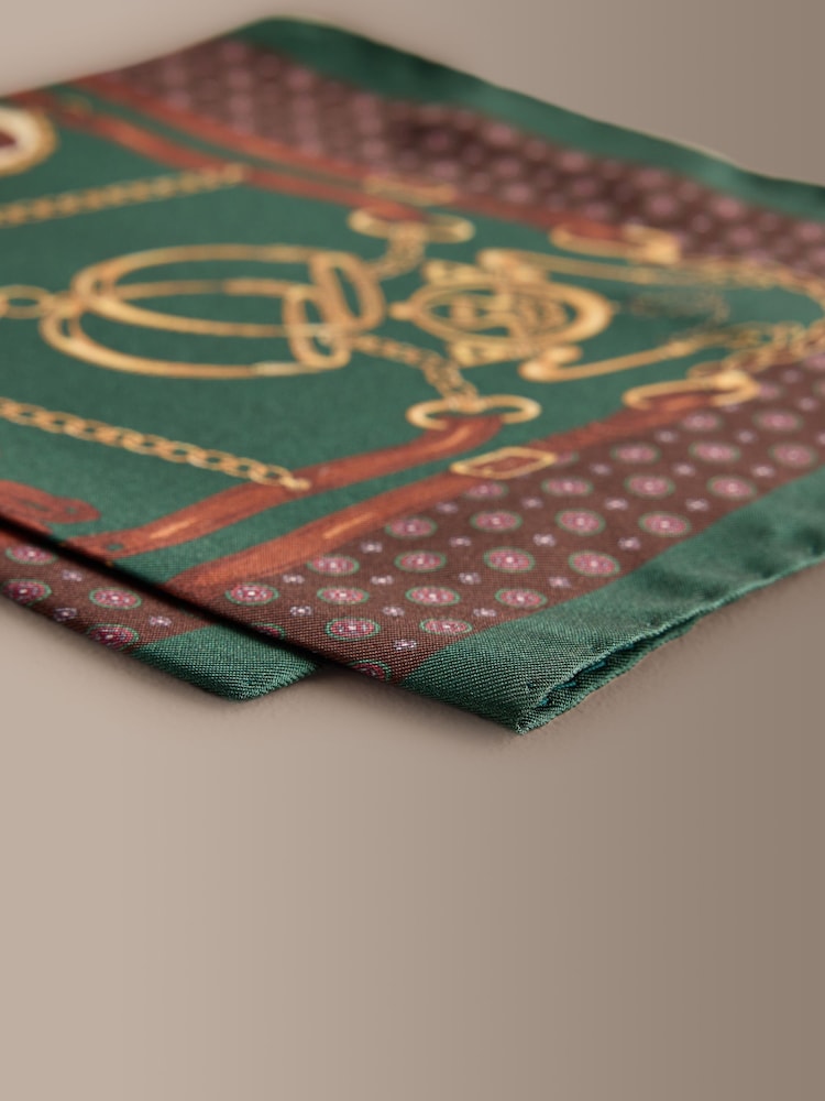 Green Silk Pocket Square - Image 2 of 3