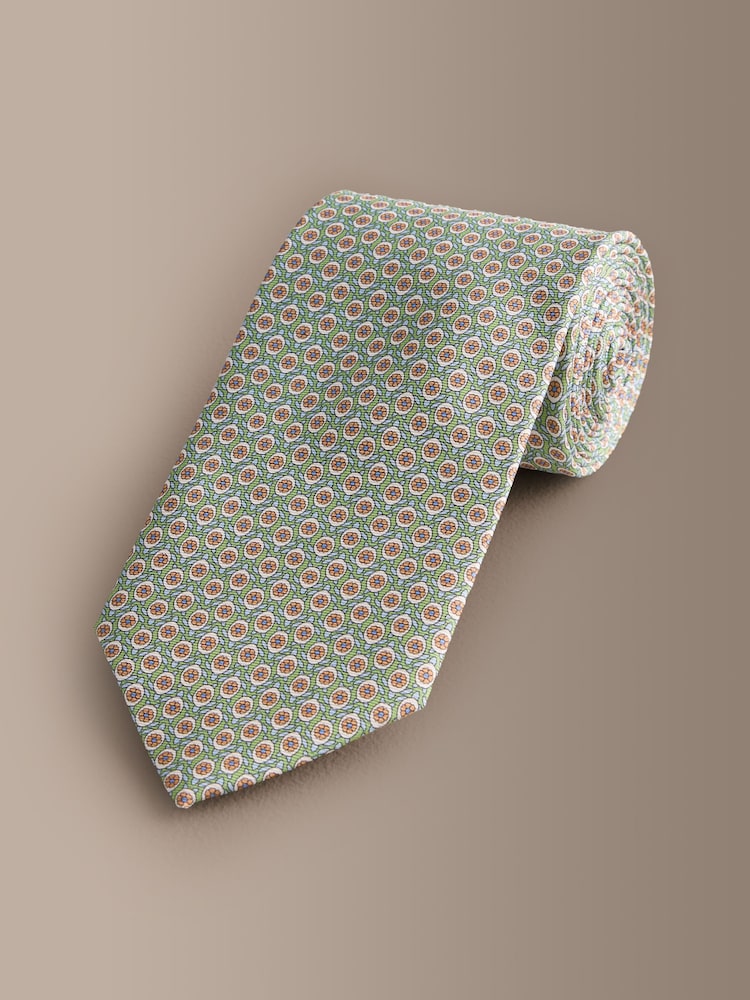 Green Signature Italian Silk Design Tie - Image 1 of 3
