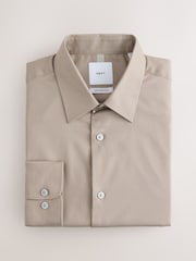 Neutral Slim Fit Cotton Rich Textured Easy Care Smart Shirt - Image 5 of 7
