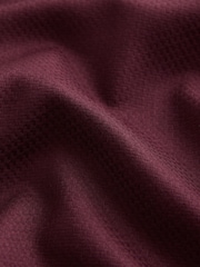 Burgundy Red Slim Fit Cotton Rich Textured Easy Care Smart Shirt - Image 7 of 7