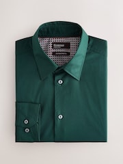 Green N. Premium Cotton Stretch Shirt and Tonal Tie and Tie Clip Set - Image 1 of 5