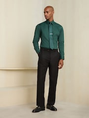 Green N. Premium Cotton Stretch Shirt and Tonal Tie and Tie Clip Set - Image 2 of 5