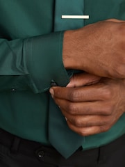 Green N. Premium Cotton Stretch Shirt and Tonal Tie and Tie Clip Set - Image 5 of 5