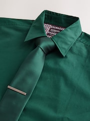 Green N. Premium Cotton Stretch Shirt and Tonal Tie and Tie Clip Set - Image 7 of 8