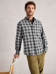 אפור - White Stuff Ludlow Two Tone Check Shirt - תמונה 1 מתוך 6