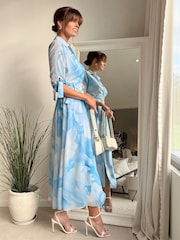 Style Cheat Blue Daphne Shirt Dress - Image 3 of 5