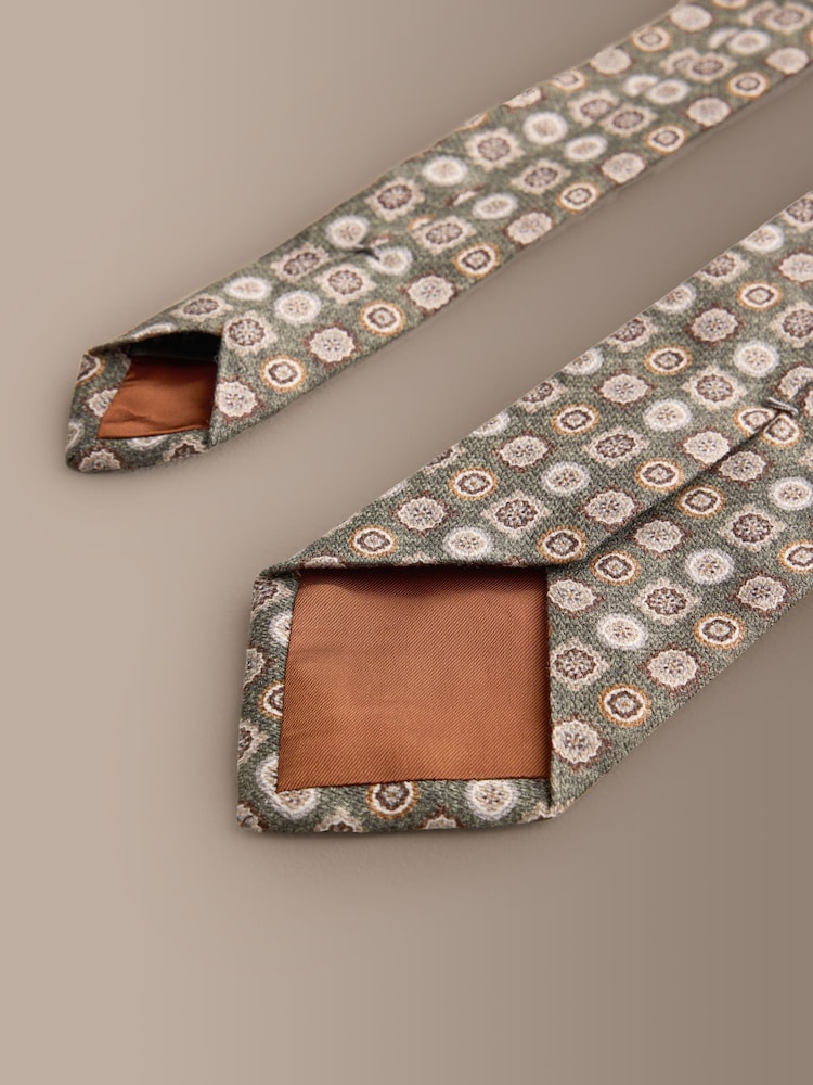 Verde - Signature Silk Italian Geometric Tie - Imagen 3 de 3