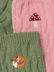 FatFace 2 Pack Green Cable Woodland Socks - Image 3 of 3