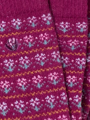 FatFace Burgundy Fairisle Socks - Image 2 of 2